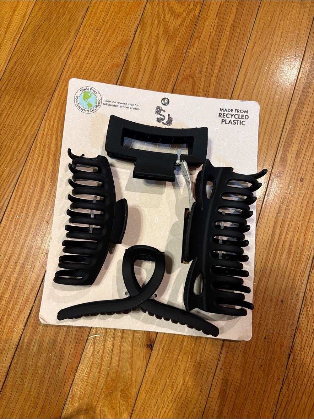 Black Hair Claw Clip Set for Men - Matte Black